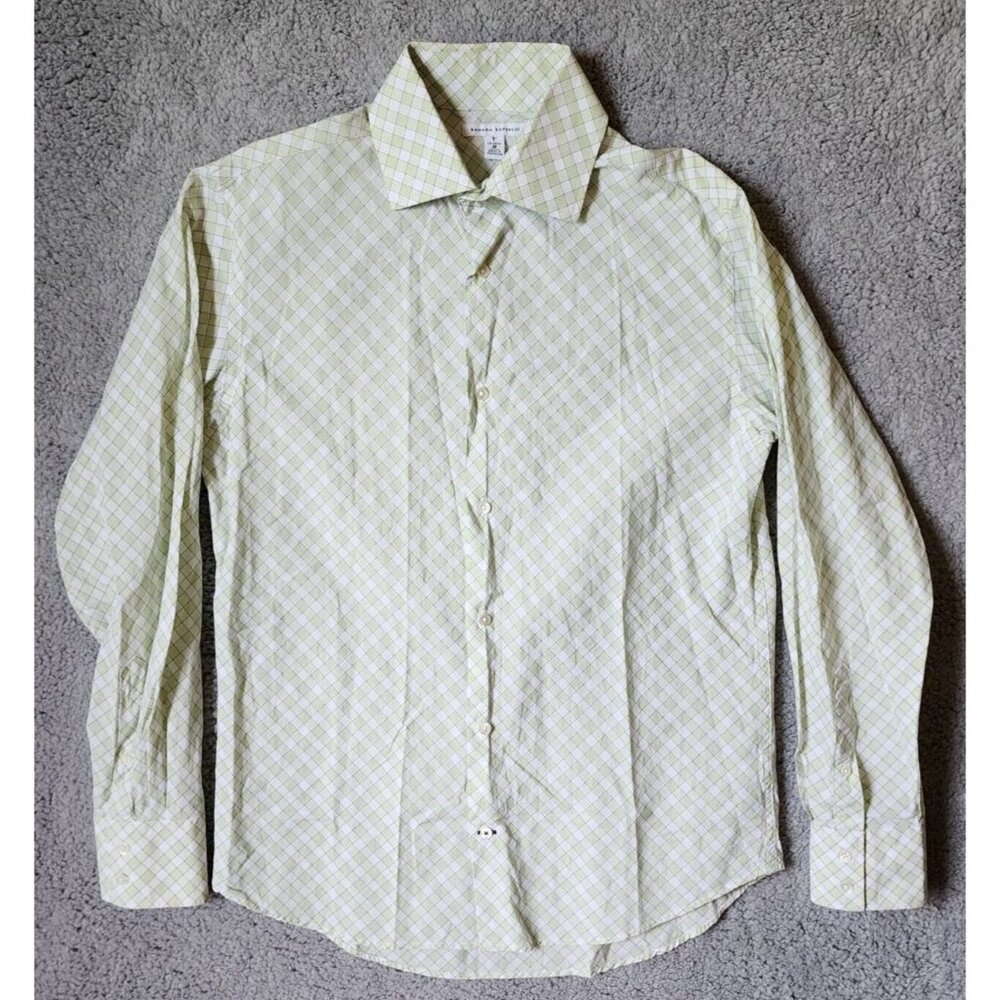 Banana Republic‎ Argyle Diamond Print Button Up Long Sleeve Shirt Size M 15-15.5
